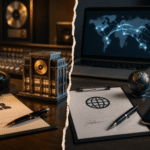 Visual comparison between a record deal and a distribution deal in the music industry